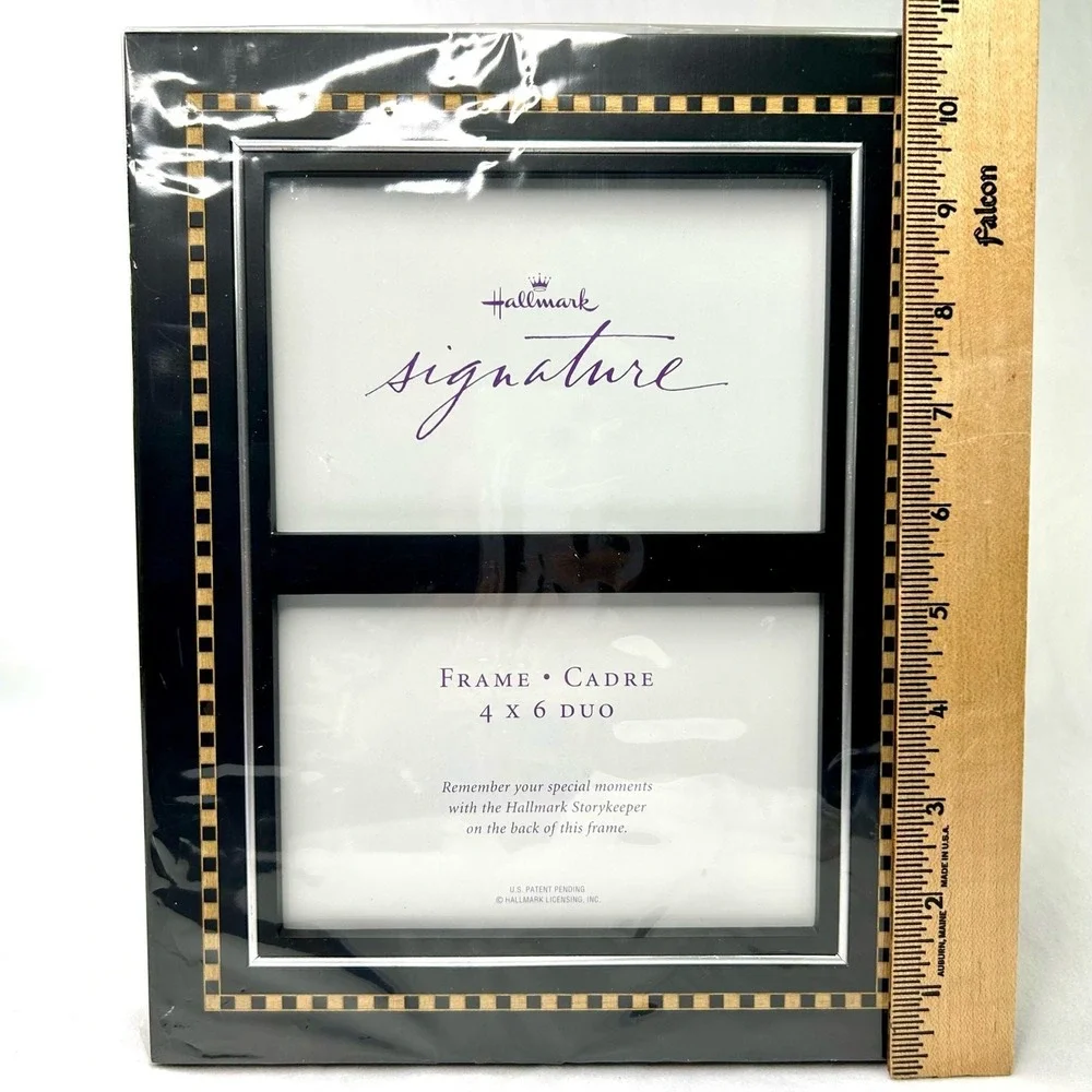 Hallmark Signature Black Wood & Metal Frame 4x6‎ Photo Duo with Box